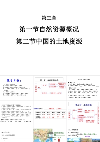 八年级地理上册 3.1-3.2 自然资源概况与中国的土地资源复习课件 （新版）湘教版-（新版）湘教版初中八年级上册地理课件