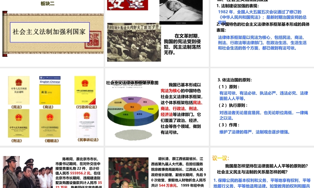八年级历史下册 第三学习主题 建设中国特色社会主义 第11课《社会主义民主与法制建设》课件5 川教版-川教级下册历史课件
