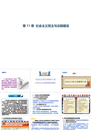 八年级历史下册 第三学习主题 建设中国特色社会主义 第11课《社会主义民主与法制建设》课件5 川教版-川教级下册历史课件