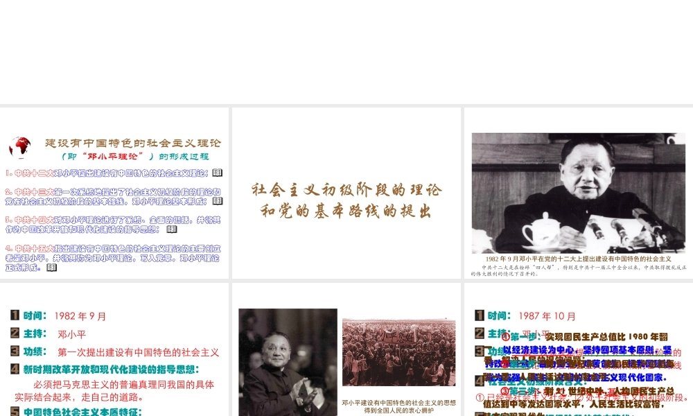 八年级历史下册 第三学习主题 建设中国特色社会主义 第12课《沿着中国特色社会主义道路前进》课件3 川教版-川教版初中八年级下册历史课件