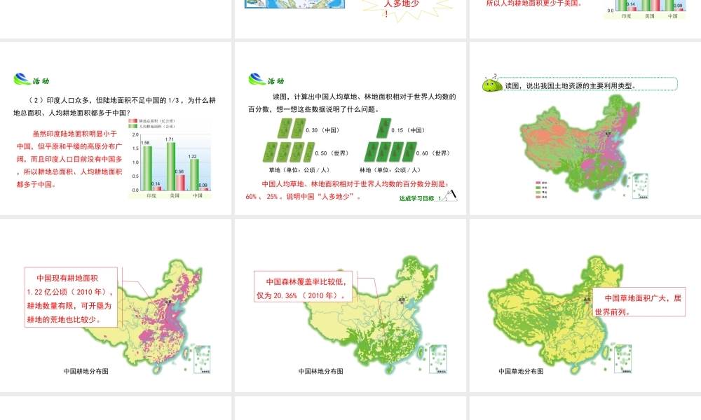 八年级地理上册 3.2 中国的土地资源（第1课时）课件 （新版）湘教版-（新版）湘教版初中八年级上册地理课件