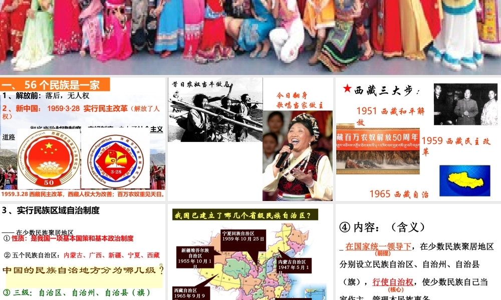 八年级历史下册 第四单元 第12课《民族团结与民族区域自治》课件4 华东师大版-华东师大级下册历史课件