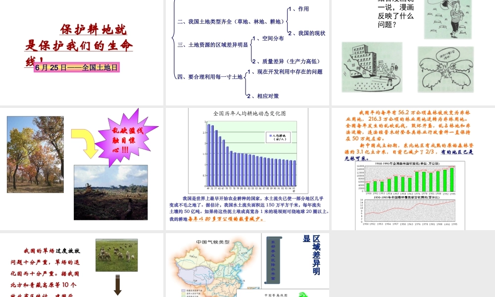 八年级地理上册 3.2 中国的土地资源教学课件 湘教版-湘教版初中八年级上册地理课件
