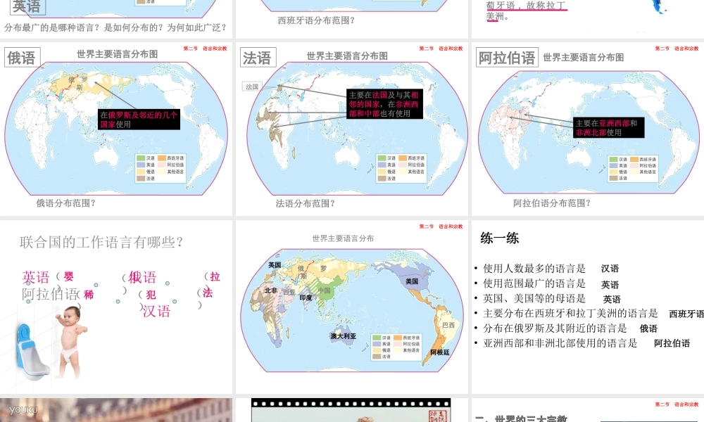 八年级地理上册 3.2《语言和宗教》课件1 中图版-中图版初中八年级上册地理课件