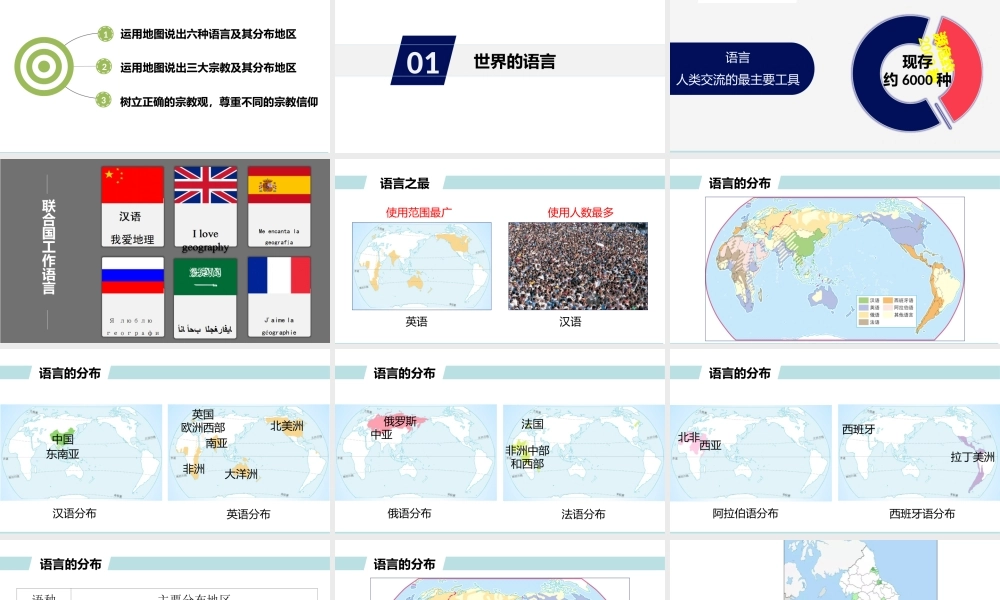 八年级地理上册 3.2《语言和宗教》课件3 中图版-中图版初中八年级上册地理课件