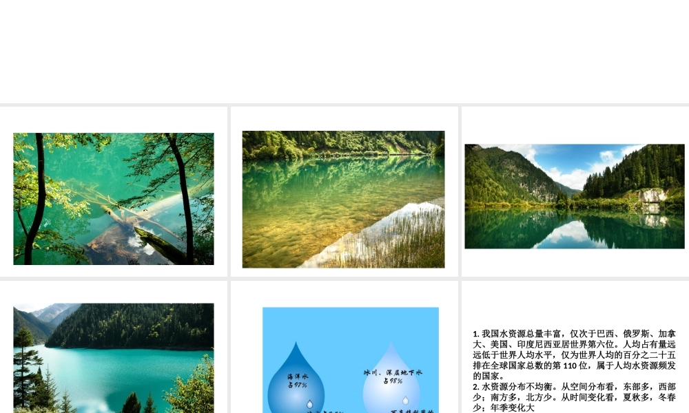 八年级地理上册 3.3 紧缺的水资源课件 晋教版-人教版初中八年级上册地理课件