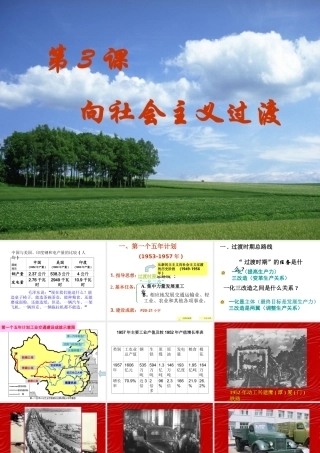 八年级历史下册 第一单元 中华人民共和国成立和向社会主义过渡 第三课《向社会主义过渡》课件1 华东师大版-华东师大级下册历史课件