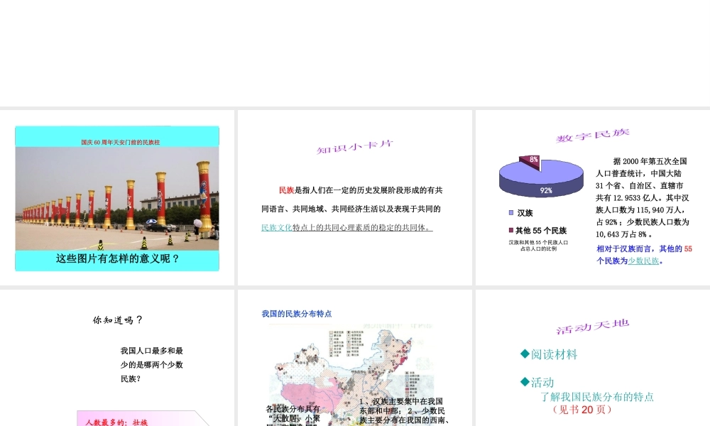 八年级地理上册 1.3 民族课件 （新版）新人教版