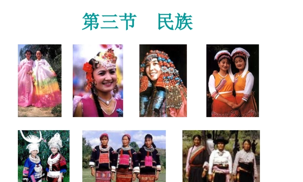 八年级地理上册 1.3 民族课件 新人教版