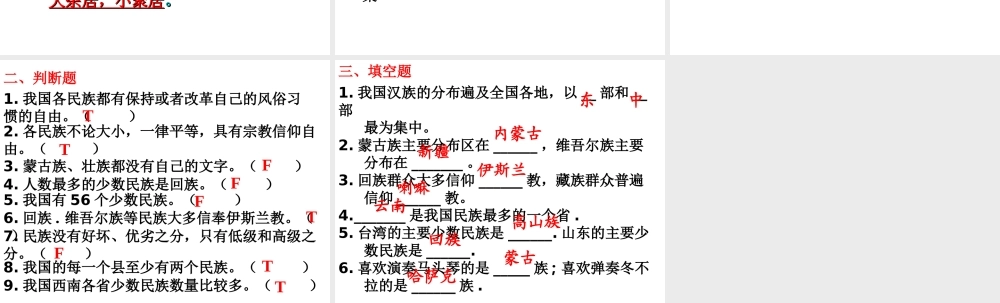 八年级地理上册 1.3 民族课件 新人教版