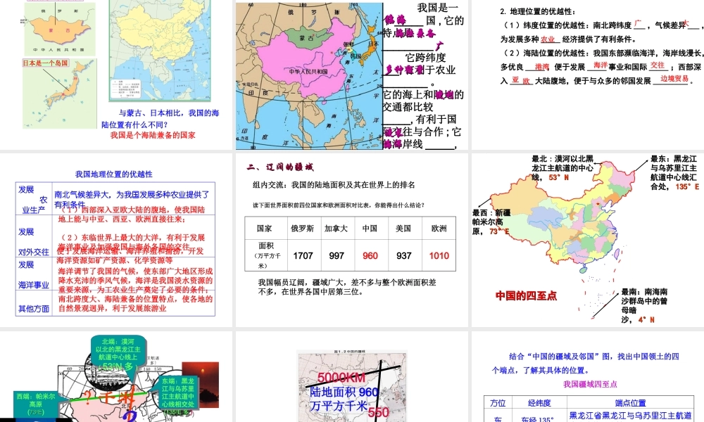 八年级地理上册 1.1 中国疆域课件 湘教版-湘教版初中八年级上册地理课件