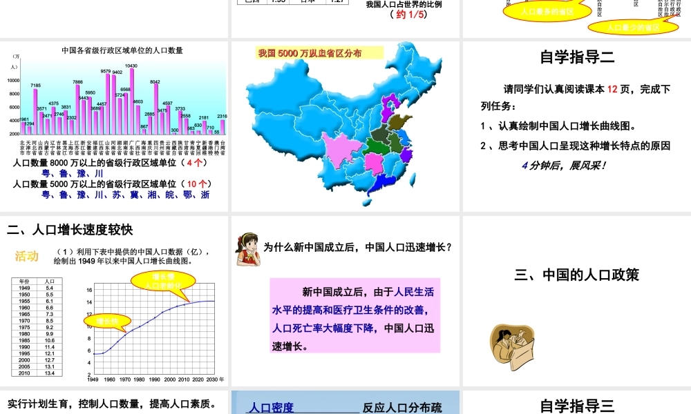 八年级地理上册 1.3《中国的人口》课件3 （新版）湘教版-（新版）湘教版初中八年级上册地理课件
