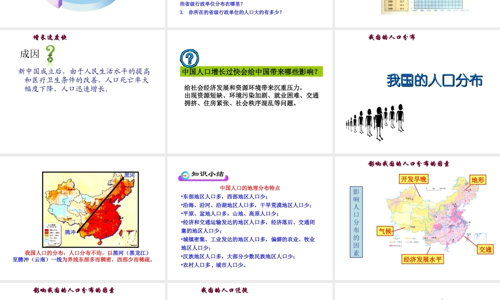 八年级地理上册 1.3《中国的人口》课件4 （新版）湘教版-（新版）湘教版初中八年级上册地理课件