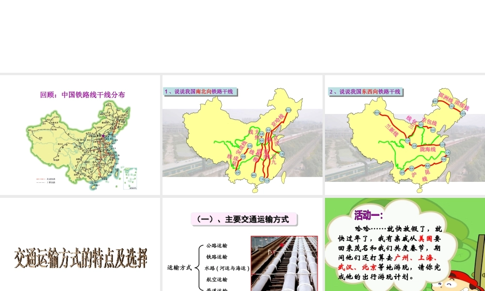 八年级地理上册 4.3《交通运输业》课件2 （新版）湘教版-（新版）湘教版初中八年级上册地理课件