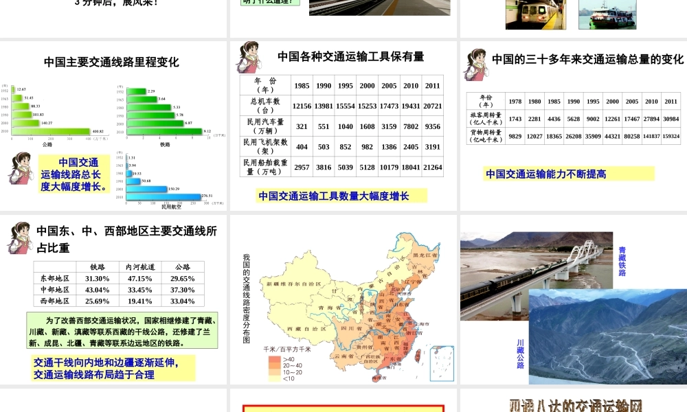 八年级地理上册 4.3《交通运输业》课件3 （新版）湘教版-（新版）湘教版初中八年级上册地理课件