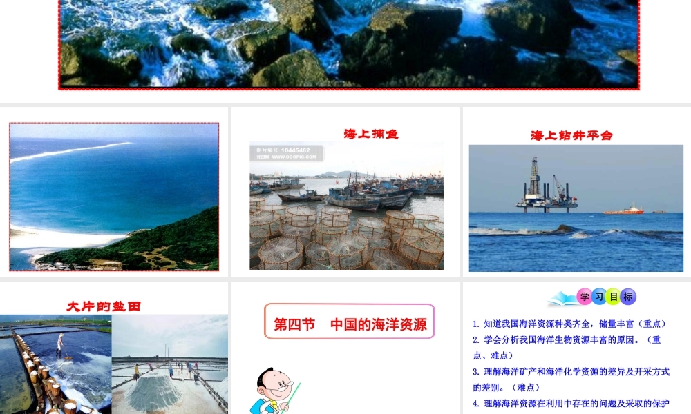 八年级地理上册 第3章 第4节 中国的海洋资源课件 （新版）湘教版-（新版）湘教版初中八年级上册地理课件