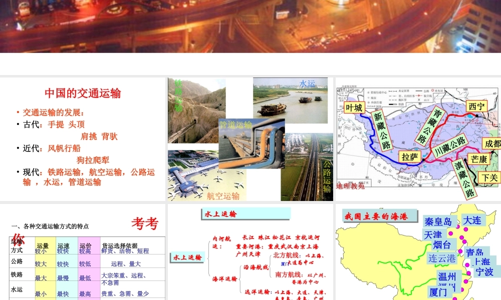 八年级地理上册 4.4 交通运输业课件 湘教版-湘教版初中八年级上册地理课件