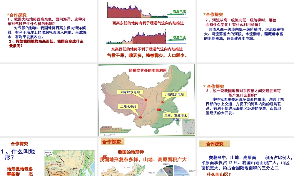 八年级地理上册 2.1 地形地势特征（第1课时）课件 （新版）商务星球版