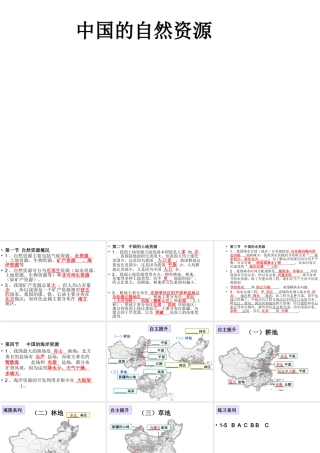 八年级地理上册 第3章 中国的自然资源复习课件 湘教版-湘教版初中八年级上册地理课件