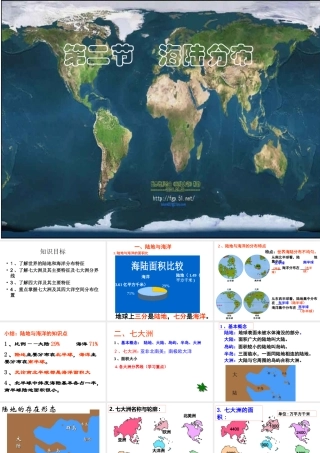 八年级地理上册 1.2《海陆分布》课件2 中图版-中图版初中八年级上册地理课件