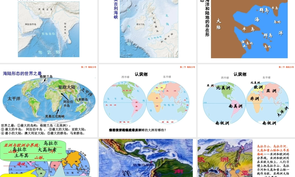 八年级地理上册 1.2《海陆分布》课件4 中图版-中图版初中八年级上册地理课件