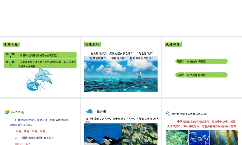 八年级地理上册 3.4 中国的海洋资源课件 （新版）湘教版-（新版）湘教版初中八年级上册地理课件