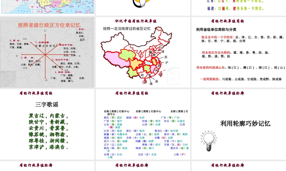 八年级地理上册 1.2《中国的行政区划》课件1 （新版）湘教版-（新版）湘教版初中八年级上册地理课件