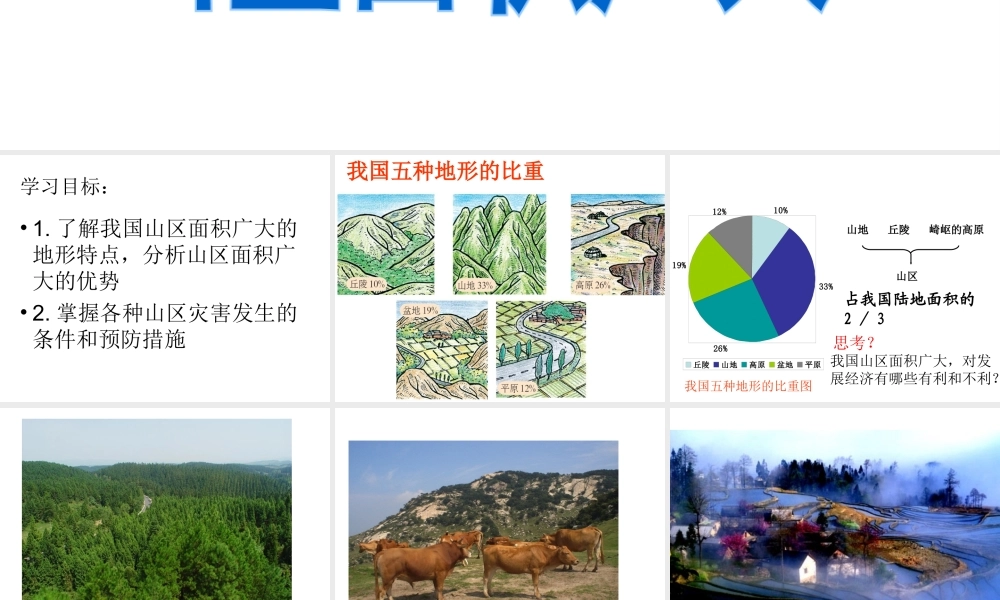 八年级地理上册 地势和地形——山区面积广大课件 新人教版