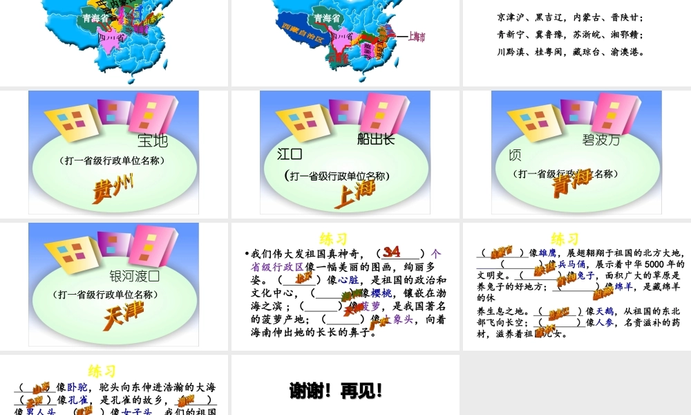 八年级地理上册 1.2《中国的行政区划》课件5 （新版）湘教版-（新版）湘教版初中八年级上册地理课件