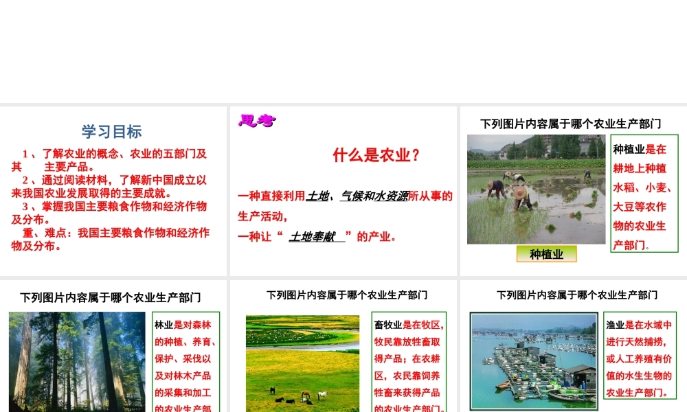 八年级地理上册 第4章 第1节 农业（第1课时）课件 （新版）湘教版-（新版）湘教版初中八年级上册地理课件