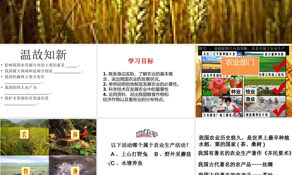 八年级地理上册 第4章 第1节 农业课件 （新版）湘教版-（新版）湘教版初中八年级上册地理课件