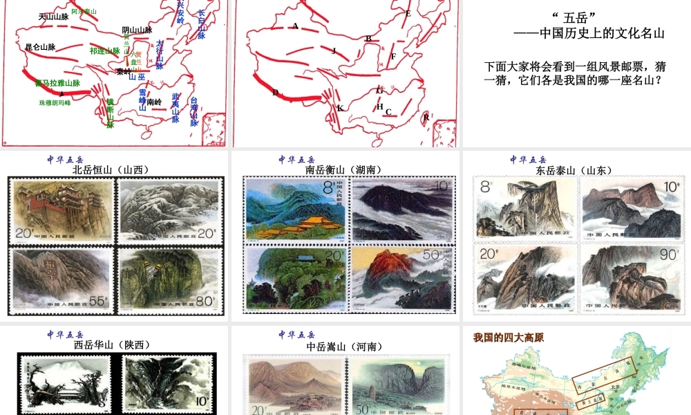 八年级地理上册 2.1 中国的地形教学课件 （新版）湘教版-（新版）湘教版初中八年级上册地理课件