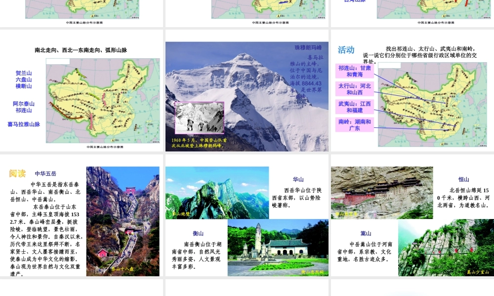 八年级地理上册 2.1 中国的地形课件 湘教版-湘教版初中八年级上册地理课件