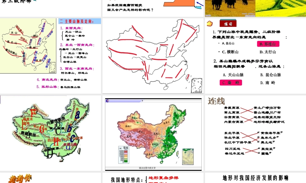 八年级地理上册 2.1 中国地形课件 湘教版-湘教版初中八年级上册地理课件