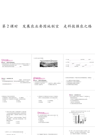 八年级地理上册 第4章 第2节 农业（第2课时 发展农业要因地制宜，走科技强农之路）习题课件 （新版）新人教版-（新版）新人教版初中八年级上册地理课件