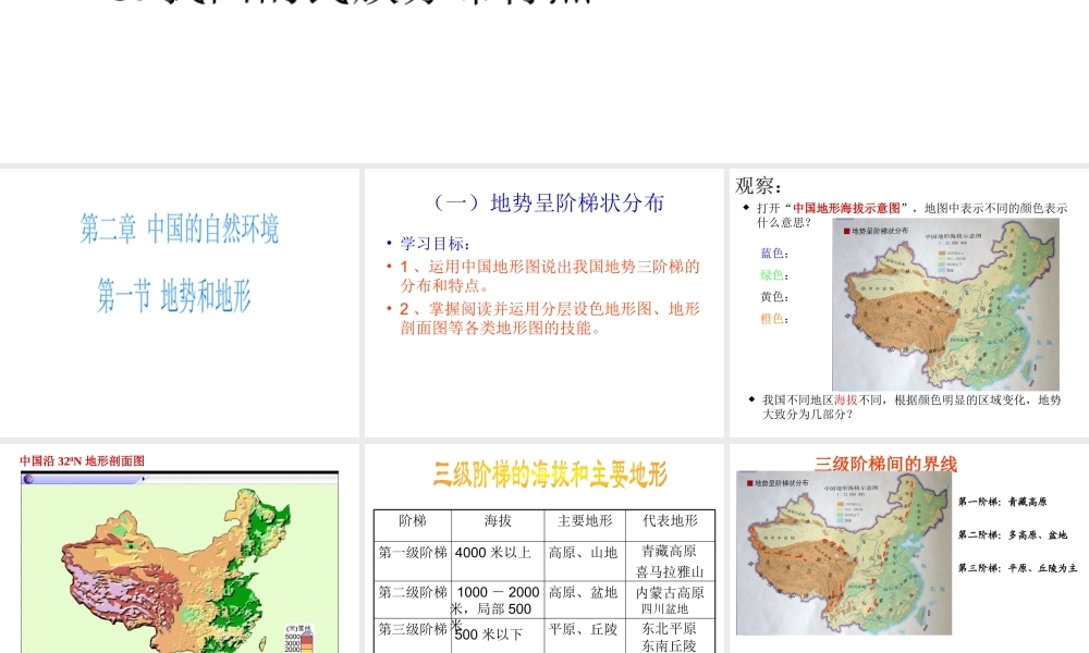 八年级地理上册 2.1《地势和地形》课件 （新版）新人教版-（新版）新人教版初中八年级上册地理课件
