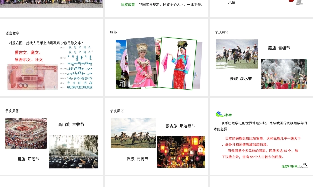 八年级地理上册 1.3 民族教学课件 （新版）新人教版-（新版）新人教版初中八年级上册地理课件