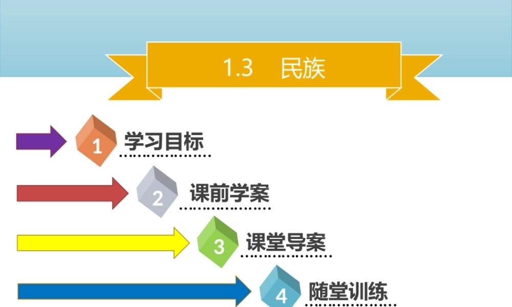 八年级地理上册 1.3 民族习题课件 （新版）新人教版-（新版）新人教版初中八年级上册地理课件