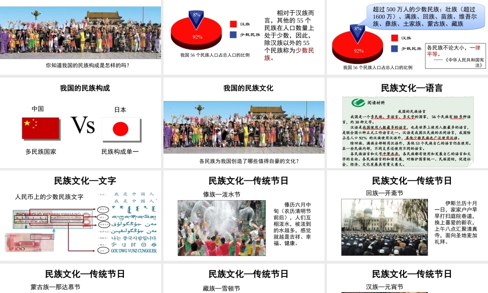 八年级地理上册 1.3 中华民族大家庭课件 新人教版-新人教版初中八年级上册地理课件