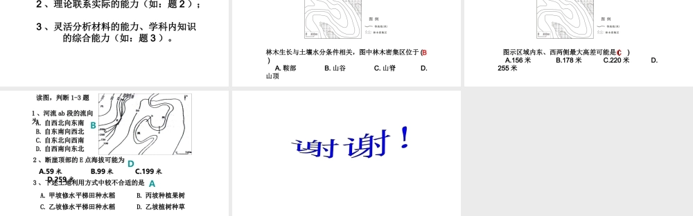 八年级地理一轮复习 等高线教学课件 新人教版-新人教版初中八年级全册地理课件