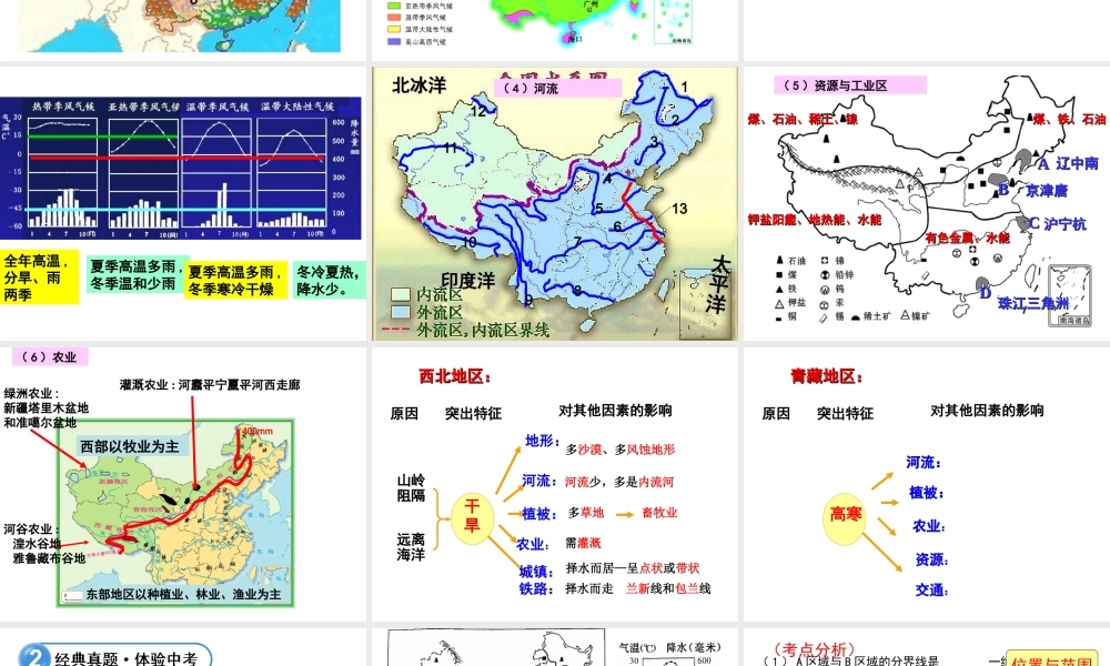 八年级地理一轮复习 中国区域地理课件 湘教版-湘教版初中八年级全册地理课件