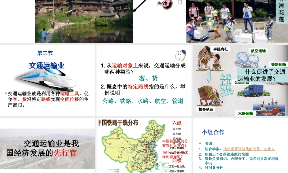 八年级地理上册 第4章 第3节 交通运输业课件 （新版）湘教版