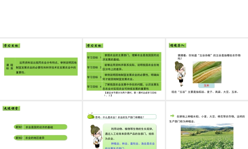 八年级地理上册 4.1 稳步增长的农业（第1课时）课件 晋教版-人教版初中八年级上册地理课件