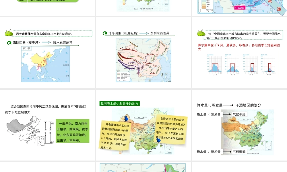 八年级地理上册 2.2 复杂多样的气候（第2课时）课件 晋教版-人教版初中八年级上册地理课件