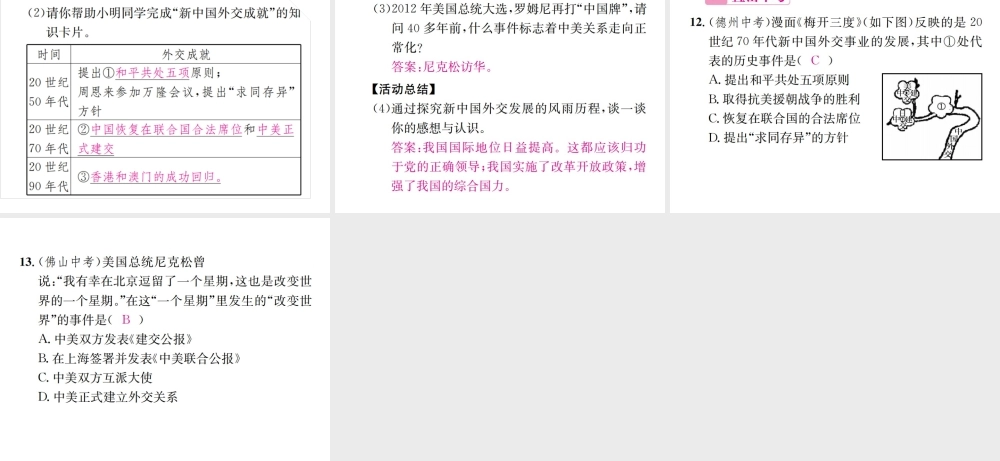 八年级历史下册 第国际地位的显著提高课件 岳麓版-岳麓级下册历史课件