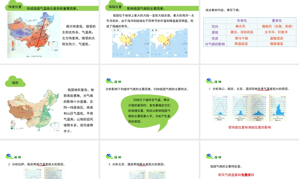 八年级地理上册 2.2 复杂多样的气候（第3课时）课件 晋教版-人教版初中八年级上册地理课件