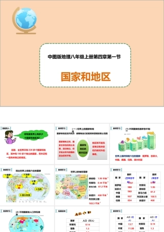八年级地理上册 4.1《国家和地区》课件2 中图版-中图版初中八年级上册地理课件