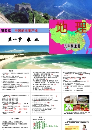 八年级地理上册 4.1《农业》课件1 （新版）湘教版-（新版）湘教版初中八年级上册地理课件