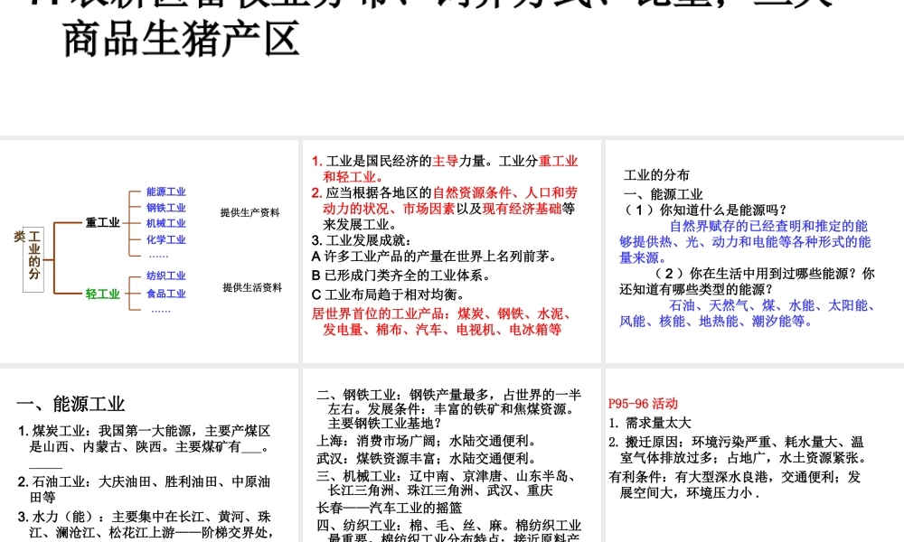 八年级地理上册 4.2 工业课件 （新版）湘教版-（新版）湘教版初中八年级上册地理课件