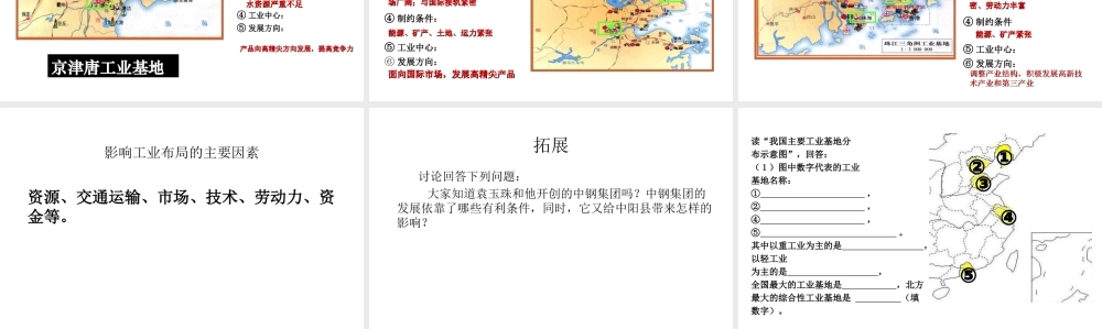 八年级地理上册 4.2 快速发展的工业课件 晋教版-人教版初中八年级上册地理课件